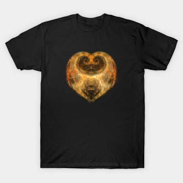 Heart on Fire - Black T-Shirt by mastrob